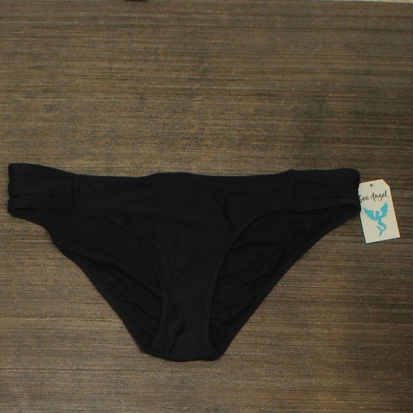 Sea Angel Other - NWT Sea Angel Women's Shirred Side Scoop Bikini Bottom SA9591Z L Black